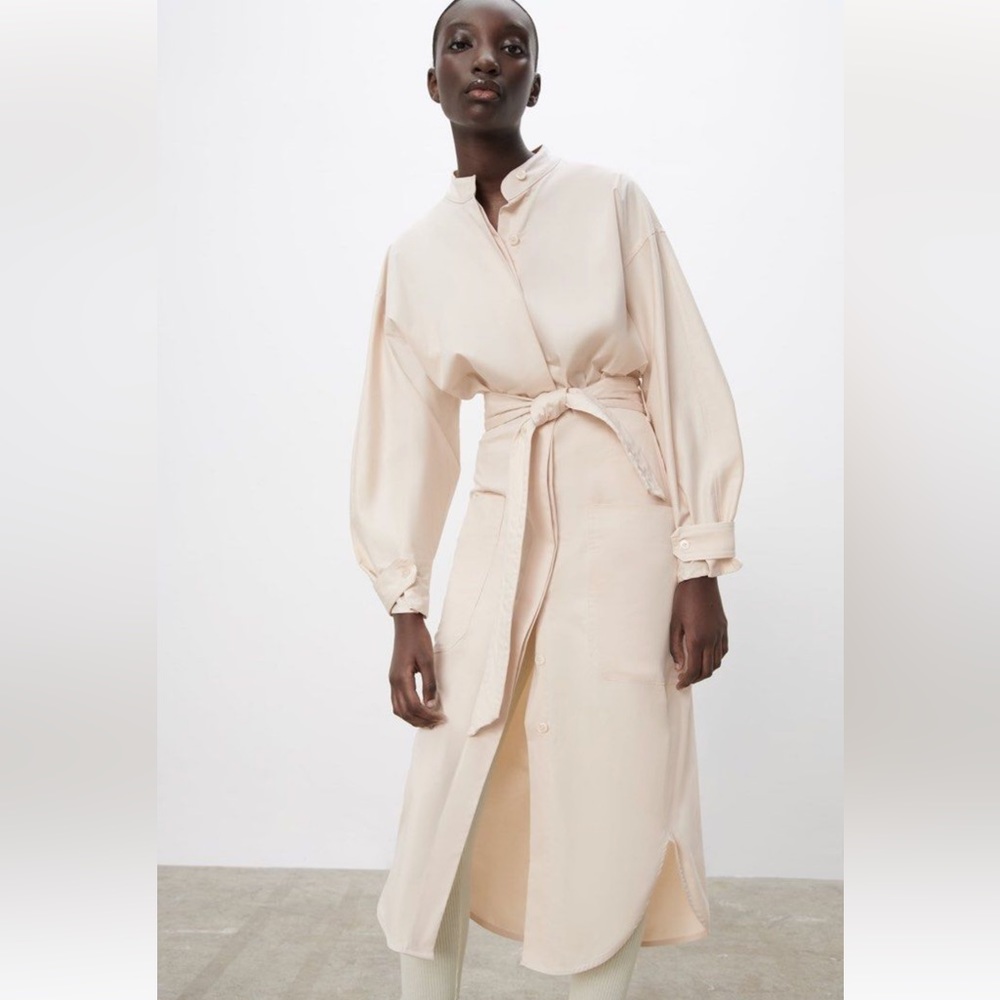 Zara Voluminous Poplin Dress with Belt